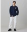 【オンライン限定】LACOSTE オーバーサイズ ワンポイント刺繍ロゴ ヘンリーネック長袖Tシャツ / ワッフルカットソー