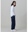 【オンライン限定】LACOSTE  オーバーサイズ 配色ラインリブ ロングスリーブTシャツ