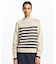ウールブレンド ボーダーニットモックネックセーター