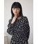 シアーチェックフラワー柄ワンピース