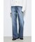 AZUL DENIM センタープレスフレアデニム ショート丈