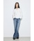 AZUL DENIM センタープレスフレアデニム ショート丈