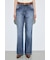 AZUL DENIM センタープレスフレアデニム ショート丈