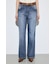 AZUL DENIM センタープレスフレアデニム ショート丈