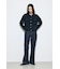 AZUL DENIM センタープレスフレアデニム ショート丈
