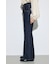AZUL DENIM センタープレスフレアデニム ショート丈