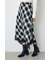レースドッキングチェックバイアススカート