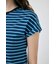 ROLL SLEEVE マルチストライプ TEE