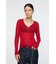 SHEER HENRY NECK ニットトップス