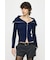 BIG COLLAR ZIP UP ニットトップス