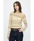 RANDOM STRIPE OFF SHOULDER トップス