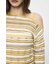 RANDOM STRIPE OFF SHOULDER トップス