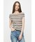 STRIPED OFF SHOULDER トップス