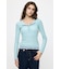 ES SHEER HENRY NECK KNIT トップス