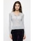 ES SHEER HENRY NECK KNIT トップス