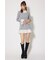 レイヤードパターンシャツニットミニワンピース