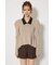 パール付きペプラムニットトップス