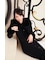 【≠ME 鈴木瞳美さん着用】フェイクファーカラーリボンニットワンピース