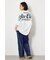 フラワースクリプトロゴ5分袖Tシャツ