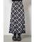 レースヘムチェックナロースカート