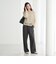 コットンレーヨンサテン ドローストワイドパンツ
