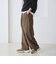毛ポリエステルブレンド ワイドタックパンツ 防シワ ウォッシャブル