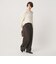 毛ポリエステルブレンド ワイドタックパンツ 防シワ ウォッシャブル
