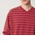 ウォッシュド ボーダー Vネック ロングスリーブ Tシャツ