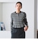 【WEB限定 Wardrobe DAILY MINIMAL】ボーダー ペプラムニットカーディガン