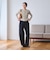 【WEB限定 Wardrobe DAILY MINIMAL】ボーダー ペプラムニットカーディガン
