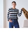 【WEB限定 Wardrobe DAILY MINIMAL】ボーダー ペプラムニットカーディガン