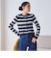 【WEB限定 Wardrobe DAILY MINIMAL】ボーダー ペプラムニットカーディガン