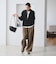 【WEB限定 Wardrobe DAILY MINIMAL】ダンボールジャージー ハーフジッププルオーバー