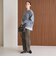 【WEB限定 Wardrobe DAILY MINIMAL】チェック バックゴム ワイドパンツ