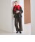 【WEB限定 Wardrobe DAILY MINIMAL】チェック バックゴム ワイドパンツ