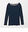 ＜Healthknit＞チューブラー リブ パイピング クルー ロング スリーブ カットソー