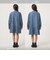 デニム スタンドカラー フリル ワンピース / キッズ 100cm-160cm