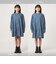 デニム スタンドカラー フリル ワンピース / キッズ 100cm-160cm
