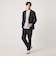 【WEB限定】JUST fit ウールライク ナロー セットアップ ジャケット＆パンツ -ストレッチ-