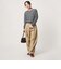 【WEB限定】＜at ease＞ワッフル ヘンリーネック  フラワープリント カットソー