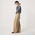 【WEB限定】＜at ease＞ワッフル ヘンリーネック  フラワープリント カットソー