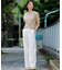 【Oggi5月号掲載/洗える】リネンレーヨンストレッチ ワイド パンツ