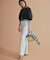 【Oggi5月号掲載/洗える】リネンレーヨンストレッチ ワイド パンツ