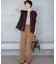【見上愛さん着用/Oggi10月号掲載/洗える】スエーディーサテン ワイド パンツ