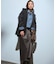 【洗える】ラクーンブレンドダブルフェイス フーディー ニットカーディガン
