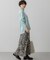 【洗える】ハウンドトゥースアートプリント ギャザー スカート