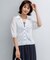 【加藤ローサさん着用・WEB限定】シアーニット 襟付き七分袖カーディガン