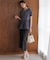 【WEB限定】サテンストレッチ ワイドパンツ