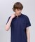 【大人カジュアル】コットンカノコ キーネックポケット Tシャツ
