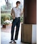 【洗える】BASIC STRETCH DENIM ボーイフィット パンツ